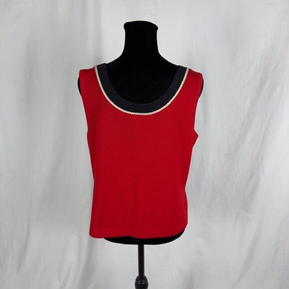 St. John Knit Red Tank Top - Women’s S - Picture 3 of 9
